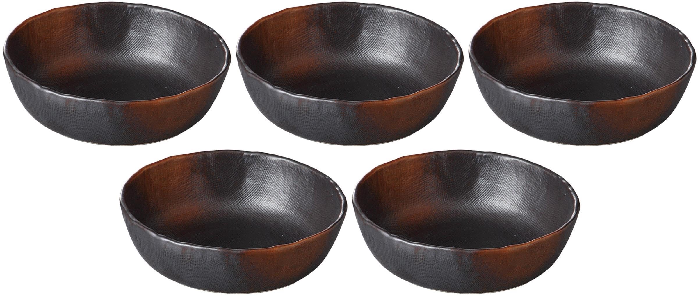 Amazon.co.jp: 5個セット 焼締め4．0寸鉢 [11.5×3.5cm] 【小鉢